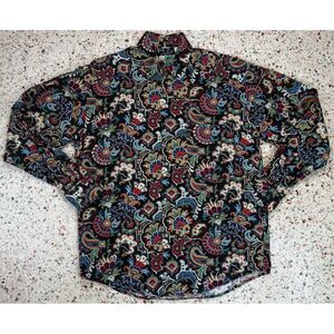 Johnny Cotton‎ Vtg Made In USA Men's Aztec Flower Pattern Shirt Size Small